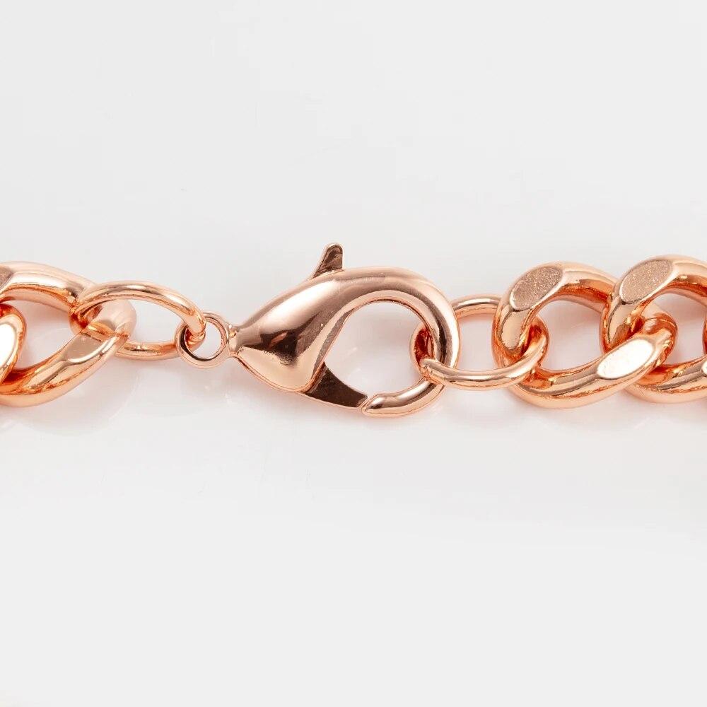 Ikuinen браслет из чистой меди для мужчин регулируемая кубинская цепочка с застежкой-лобстером в стиле панк 12 мм против царапин 7,5-9 дюймов ювелирные изделия мужские