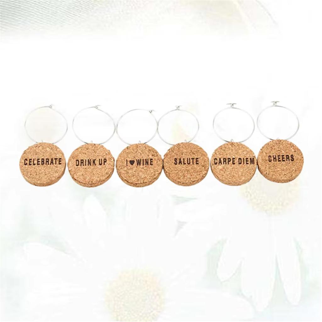 12 шт. пробки-подвески для винных бокалов с кольцами, винная тематика, маркеры для напитков, этикетки для домашних вечеринок, праздничных торжеств
