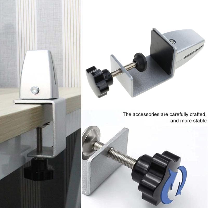 Desktop Glass Screen Clamp Sneeze Guard Support Clip Adjustable Partition Clamp Fit for 3.2-25mm/1.26-9.84'' Glass Board