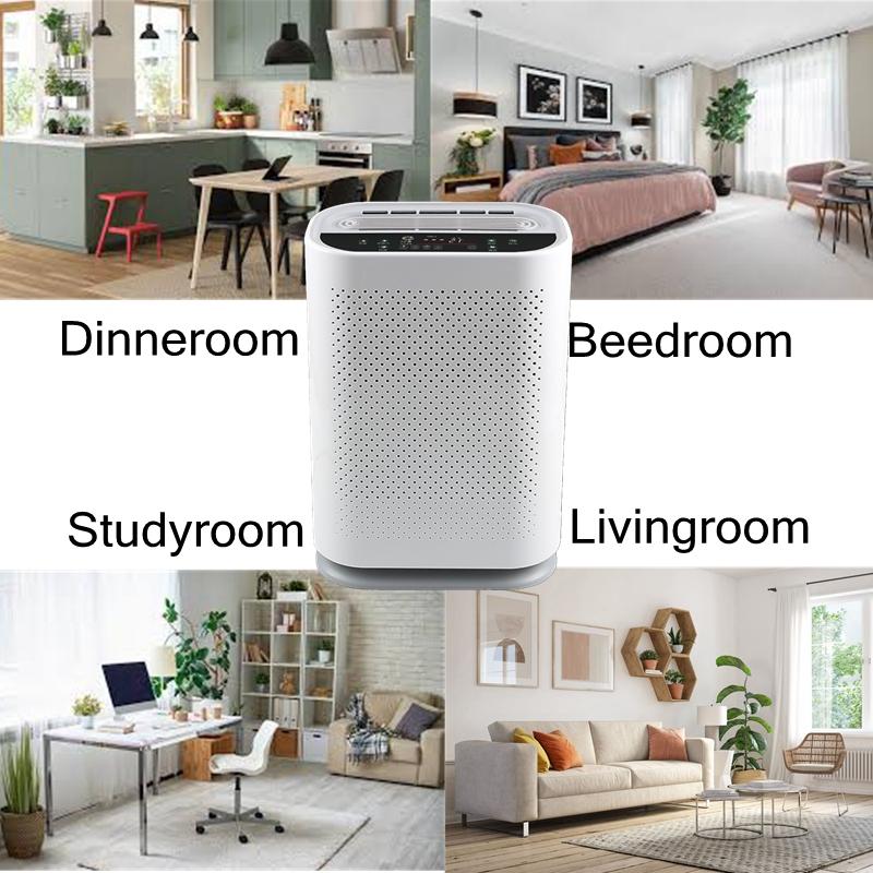 Air Purifier with HEPA Filter Negative Ions Air Cleaner Remove Formaldehyde PM2.5 Smoke Dust Automatic Monitors Remote Control