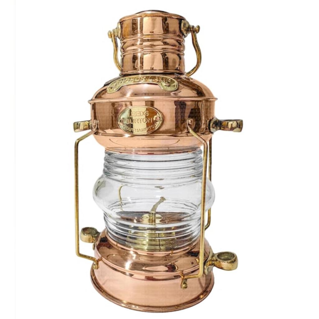 11" Solid Copper Working Outdoor Lantern Light, Nautical Ship/Boat Oil Lamp, Maritime Gifts For Dad and Seniors, Halloween Christmas Decor