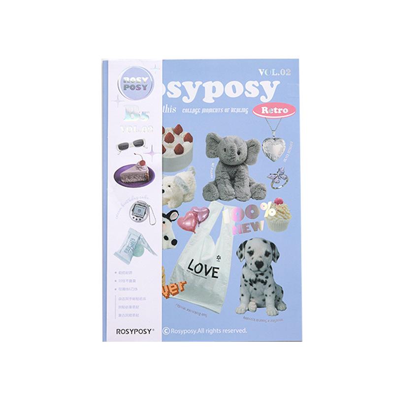 MINKYS Kawaii Magazine Sticker Book Washi Paper Journal DIY Material Decoration Stickers Memo Pad Scrapbooking Ins Stationery