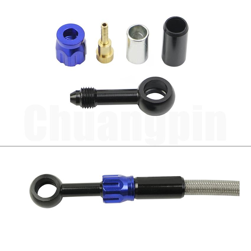 Тормозной фитинг-банджо, алюминиевый мотогидравлический усиленный тормозной масляный шланг сцепления AN3 для мотоцикла, квадроцикла, мотоцикла, багги