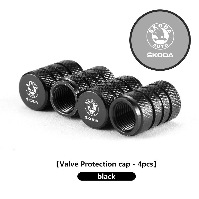 For Skoda 4pcs Car Wheel Tire Valve Caps Tyre Stem Airdust Waterproof S Kodiaq Octavia 2 3 Yeti Karoq Rapid Fabia VII VRS xknp33