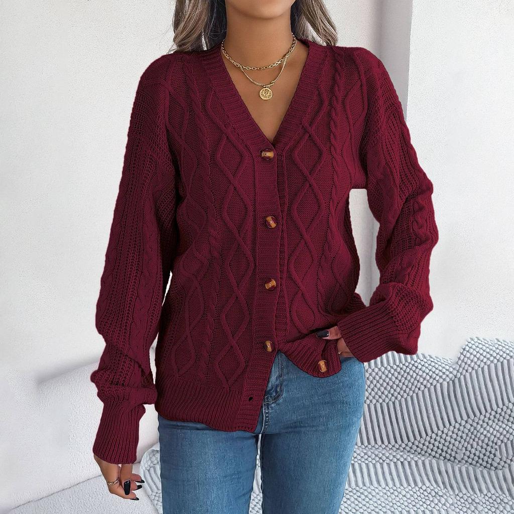 Женская мода повседневная с длинным рукавом на пуговицах вязаный кардиган свитер куртка однотонный кардиган пальто