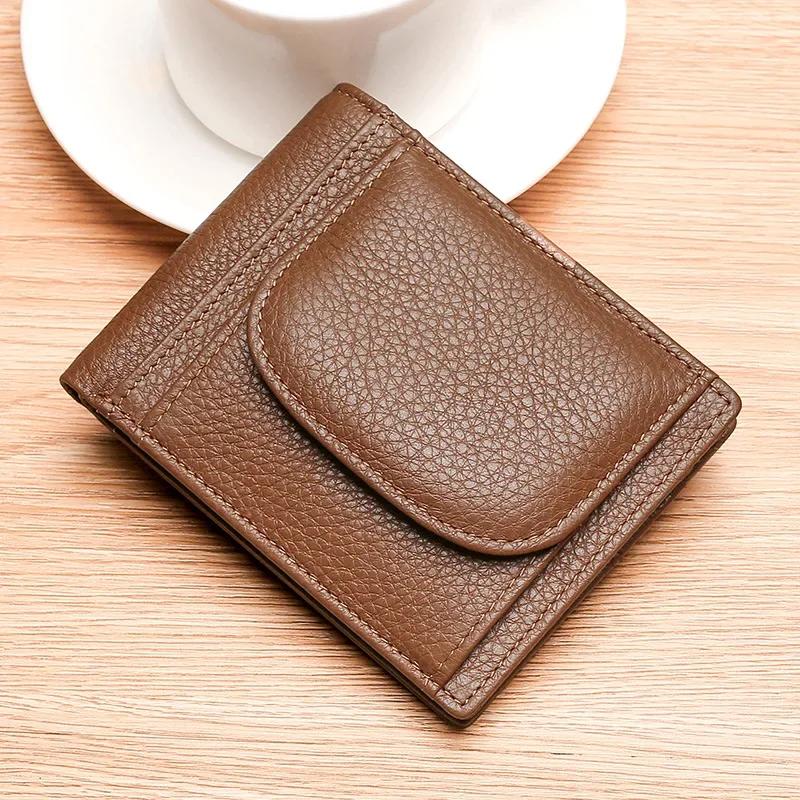 Маленький держатель для монет, мини-сумка для денег, портативный клатч, новые мужские кошельки из натуральной кожи, мужские кошельки из воловьей кожи