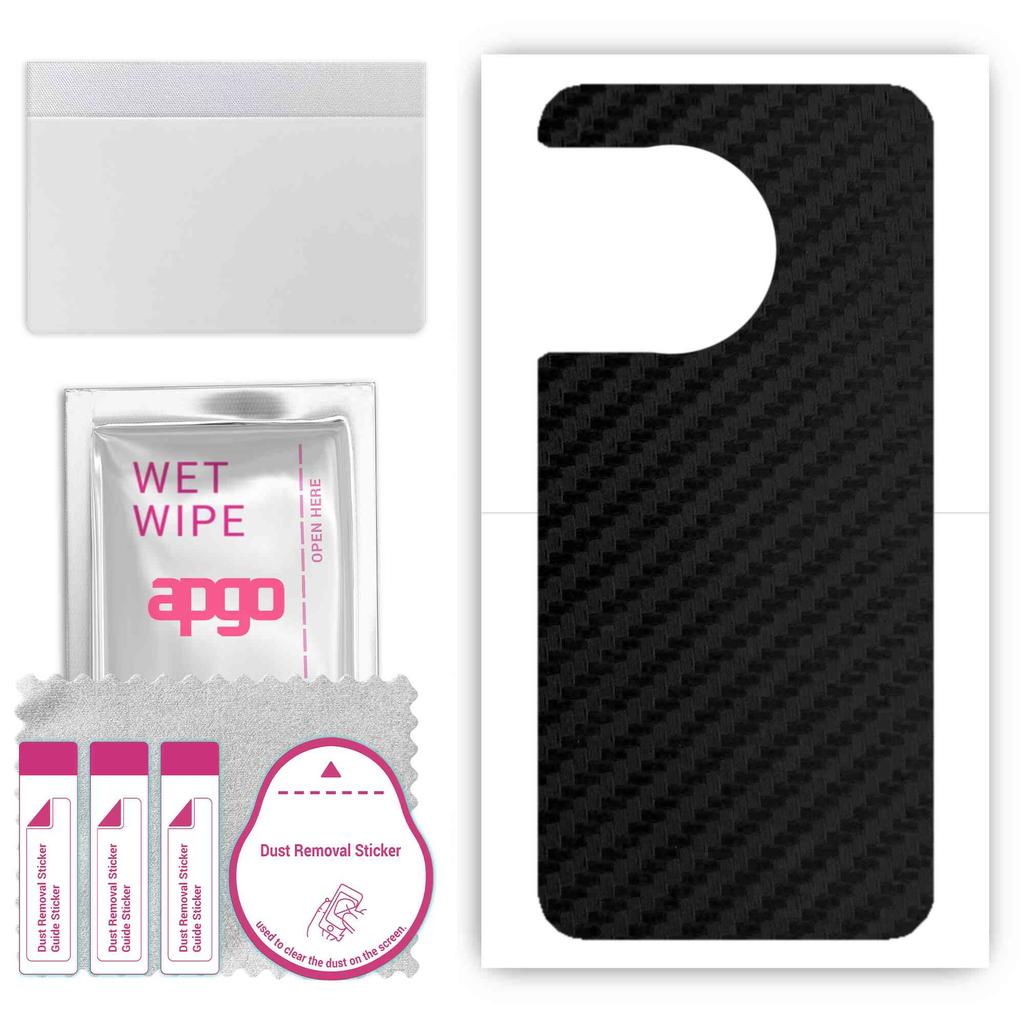 apgo Protective Skin Sticker for the Back Compatible with OnePlus Ace 2 Pro, Wrap Film, Foil, Vinyl - Pattern Carbon Black