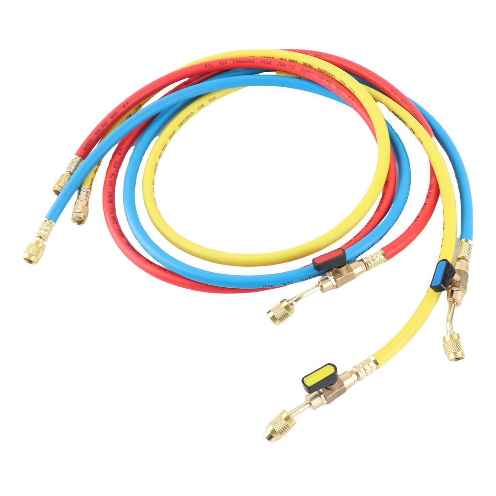 Refrigerant Charging Hose Apply to R12 R22 R502 Refrigerant Air Conditioning Manifold Gauge 1 4   Thread Hose Set (Pack