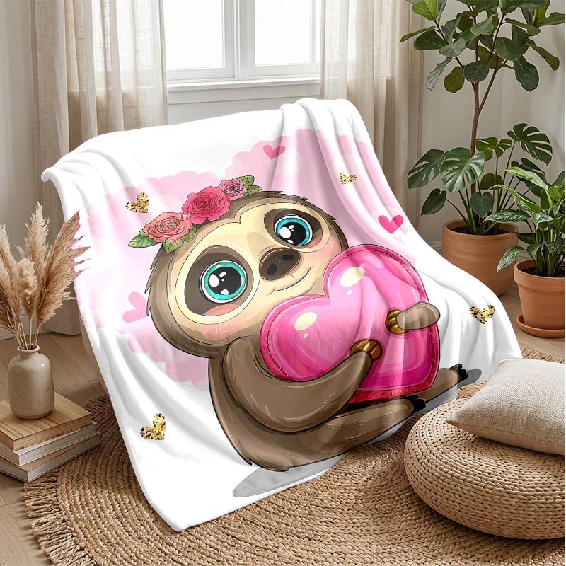 Cute Safari Animals Together blanket Personalized Name Flannel Blanket Soft Cozy Plush Throw for Sofa Bed Lightweight Home Decor