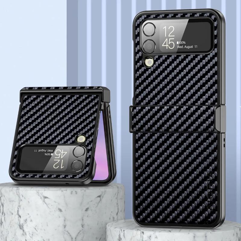 Противоударный тонкий чехол из углеродного волокна для Samsung Galaxy Z Flip 4 5G Z Flip4, нескользящий защитный чехол для всего тела, чехол для телефона Funda