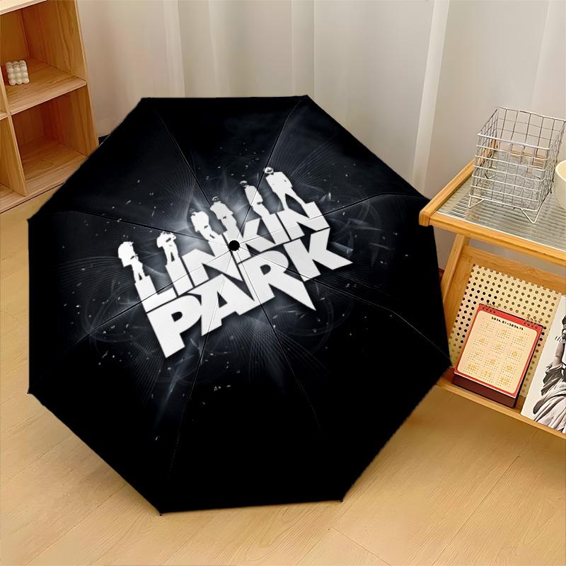 Принт Linkin Park 8?Автоматический зонт с ребрами, ветрозащитный, легкий, складной, для путешествий на открытом воздухе