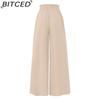 BITCED Women's Fashion Casual Solid Color Print Pants & Capris