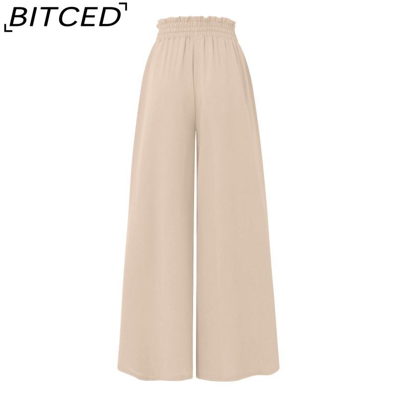 BITCED Women's Fashion Casual Solid Color Print Pants & Capris