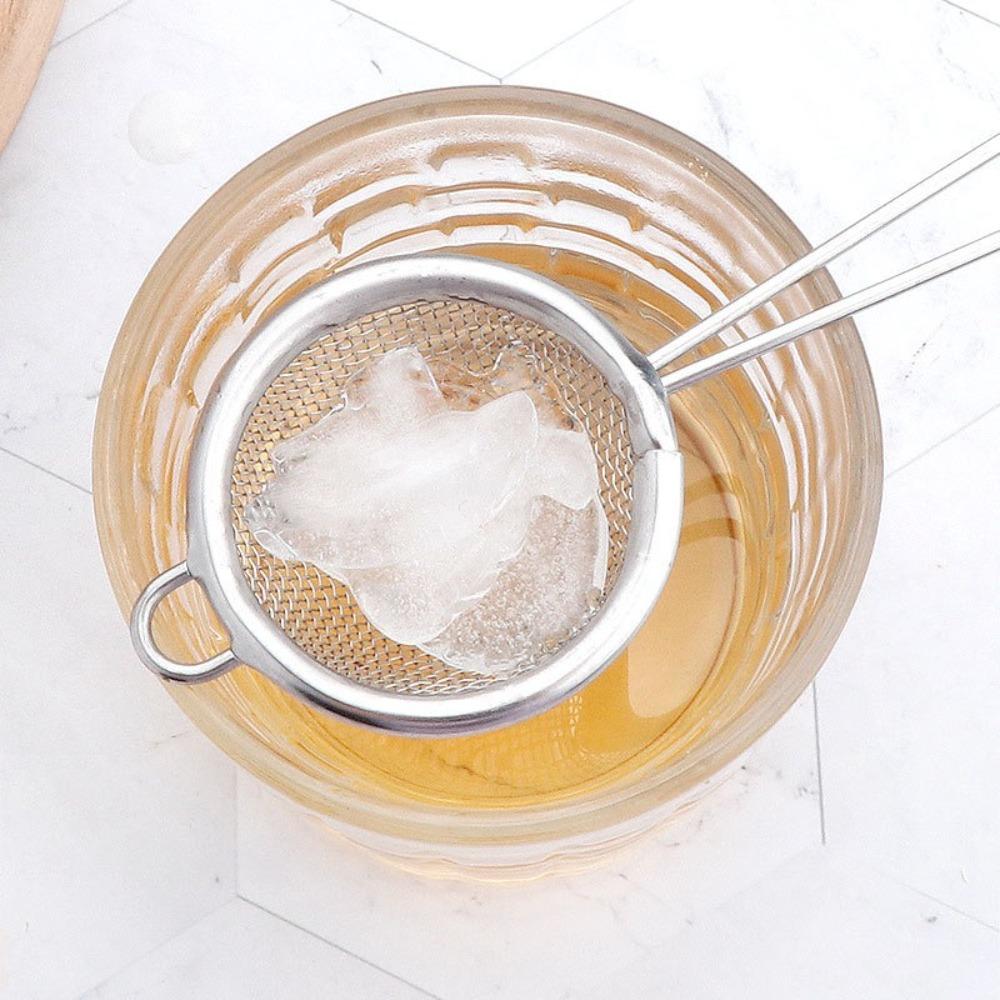 Stainless Steel Fat Skimmer Spoon Easy to Clean Cocktail Sieve Portable Tea Strainer  for Kitchen