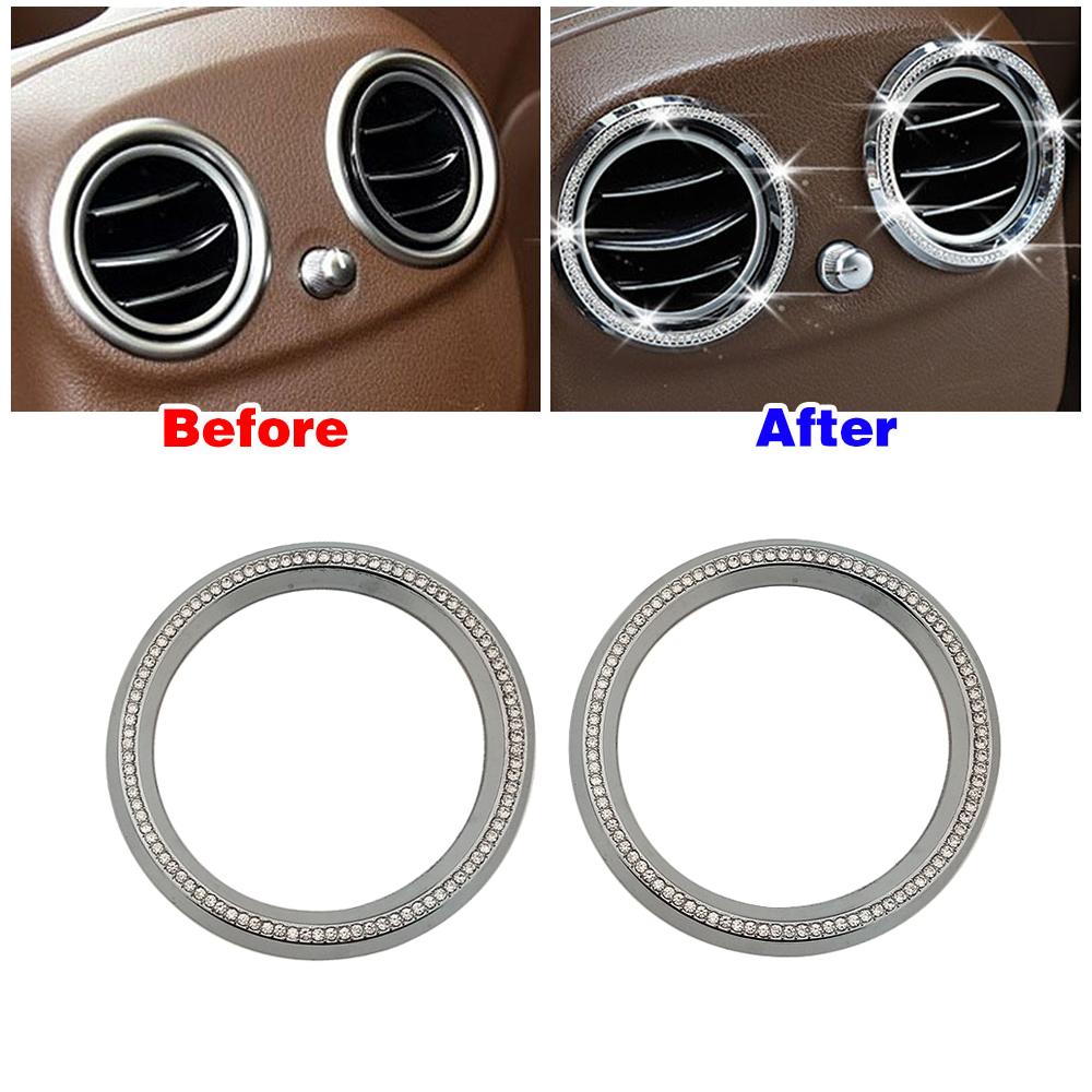 Для Mercedes Benz GLC 253 2015-2019 Отделка вентиляционного отверстия кондиционера заднего сиденья, накладка, наклейка с искусственными кристаллами и бриллиантами