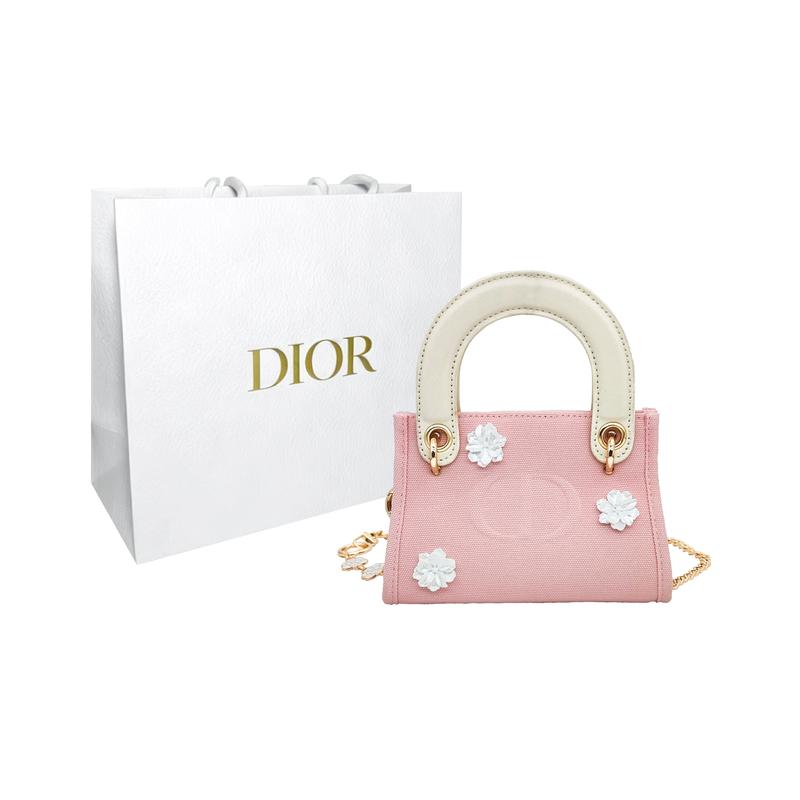 Dior Сумка DIY Стиль Косметичка Вершина Горы Искусство Туман Гора Сакуры Чай Элегантный и Сладкий Нежный и Компактный Девичий Стиль Сумка на Руку Наплечная