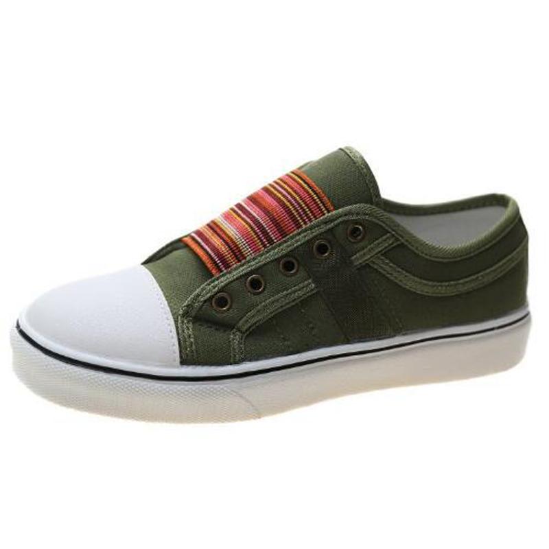 Модные весенне-осенние новые парусиновые туфли женские туфли на толстой подошве без застежек одинарные туфли женские туфли на плоской подошве большого размера мокасины P609