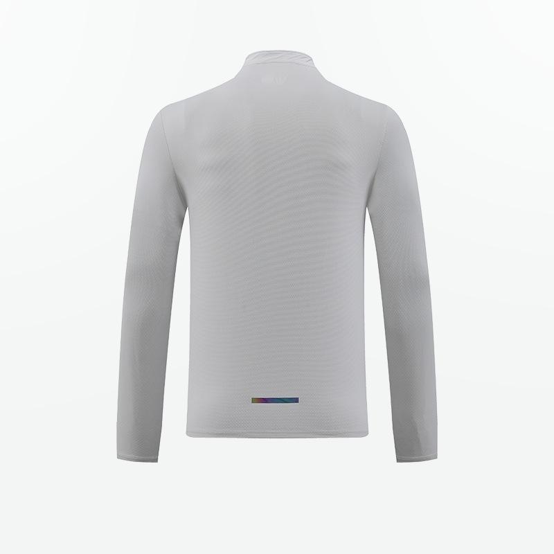 Men's Long Sleeved Quick Drying Clothes Outdoor Fitness Training T Shirt High Elasticity Semi Zipper Sports T-shirt