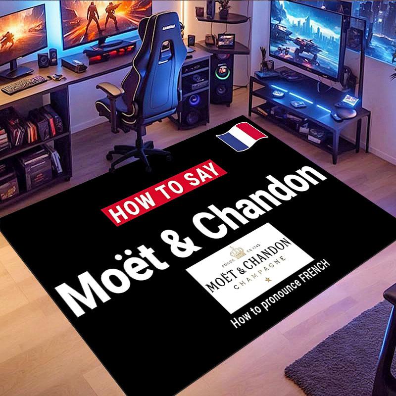 Ковер на тему Moët & Chandon, подходит для гостиной, спальни, игровой комнаты, компьютерной комнаты и домашнего декора.