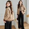 Winter Women Short Cotton Coat Fake Two Piece Padded Jacket Casual Fashion Outwear