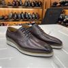 Pointed Leather Shoes Men'S British Business Casual Leather Large Size Oxford Shoes Trend Embossed Handmade Men'S Shoes