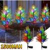 1500MAH Solar Christmas Tree Decor Lights Outdoors LED Waterproof Lawn Garden Patio Porch Landscape Lamps New Year Party Christmas Gifts
