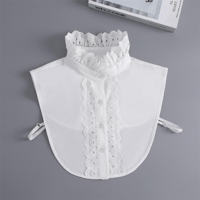 New Fake Victorian Stand Up Collar White Black Lace Collars Detachable For Women Blouse Lapel Shirt False Collar Woman