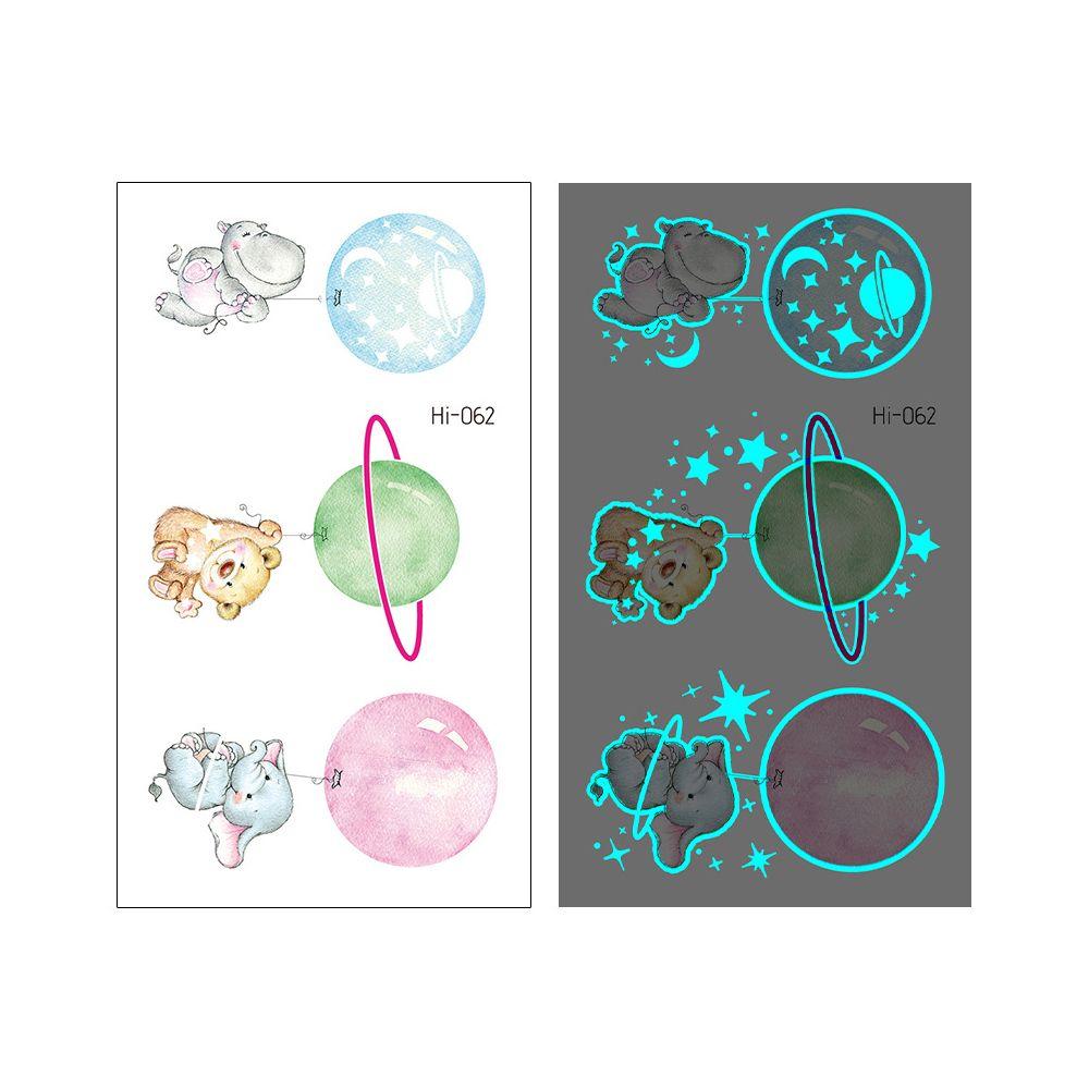 Star Feather Men Women Tattoo Sticker Blue Luminous Fake Tattoo Temporary Tattoos Body Art