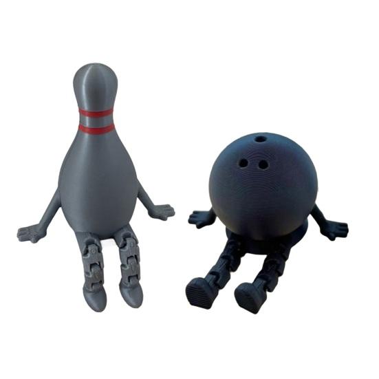 Bowling Buddy Figurine Bowling Ball Ornament with Articulated Legs Mini Bowling Pin Decoration Collectible for Home Shelves Desks Tables Display