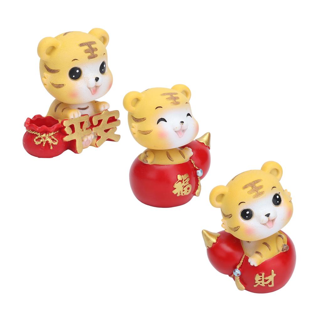 Тигр Орнамент Премиум Смола Милый Изысканный Яркие Цвета Широкое Применение Игрушка Тигр