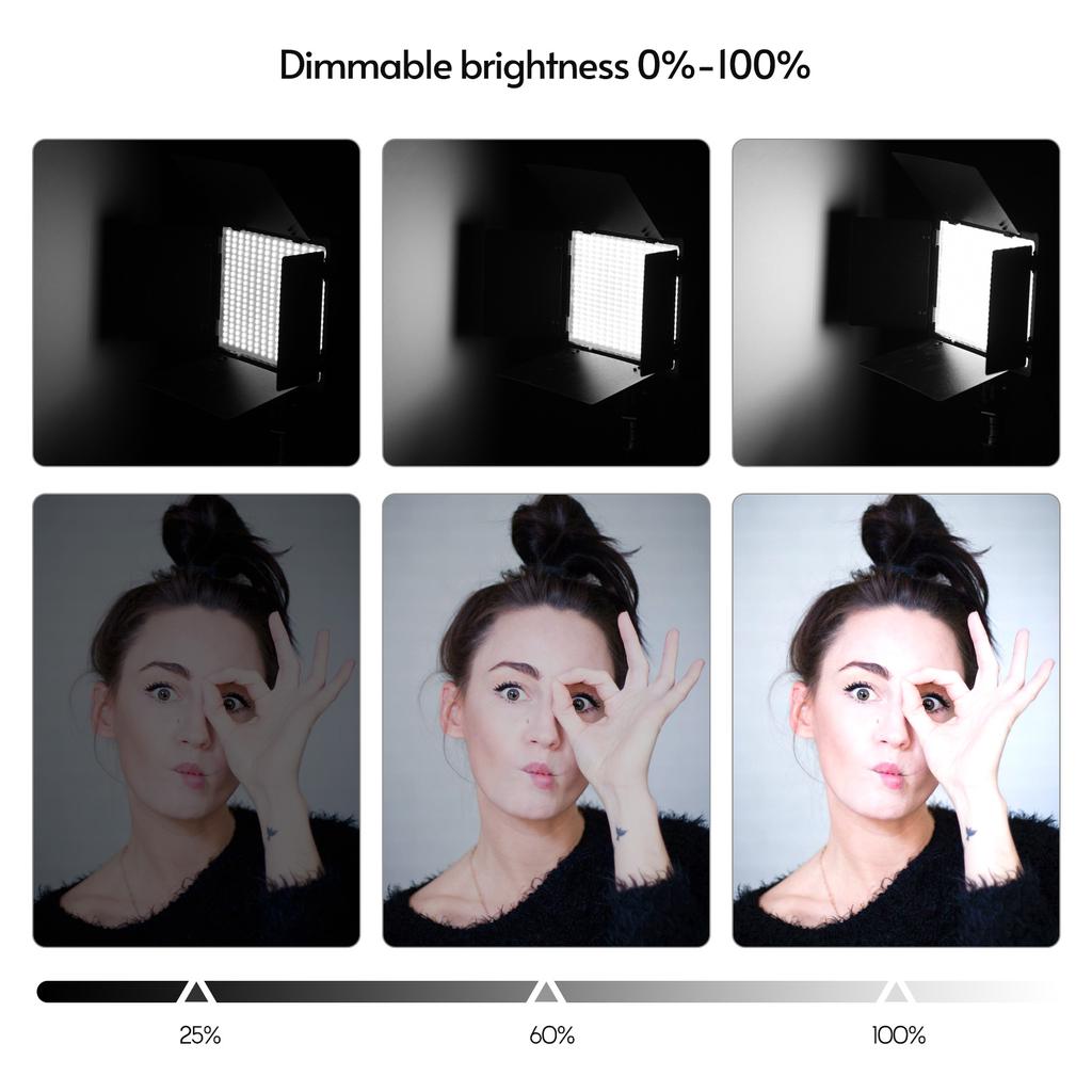 Andoer LED-600 LED Video Light Professional Photography Light Panel 480PCS Bright Light Beads