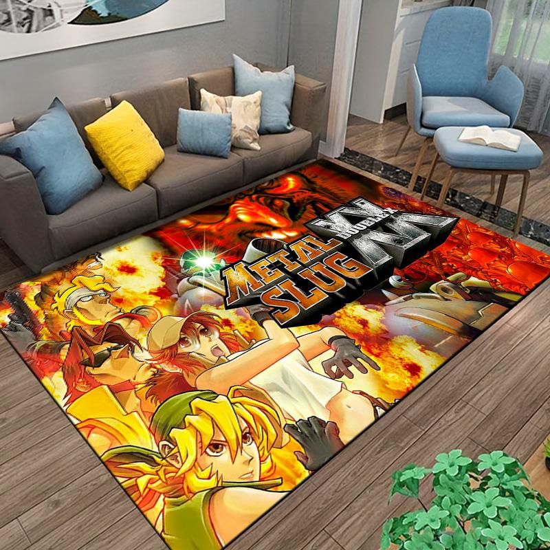 Retro Game Metal-Slug Gamer Cartoon Carpet Rug for Home Living Room Bedroom Sofa Doormat Decor,kids Area Rug coffee tables