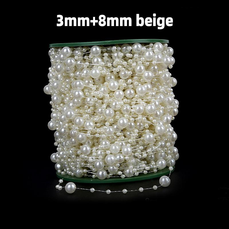 5m Artificial Pearl Beads Chain for Bouquet Gift Packaging Wedding Party Decor DIY Jewelry Craft Clothing Sewing Accessories