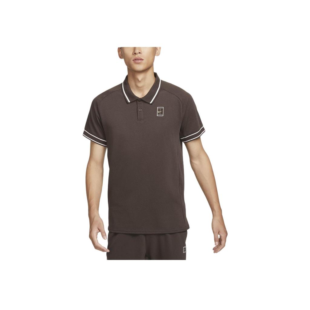 Nike Футболка-поло с коротким рукавом и логотипом Heritage, дышащая, мужская, барочная, коричневая FQ2102-237