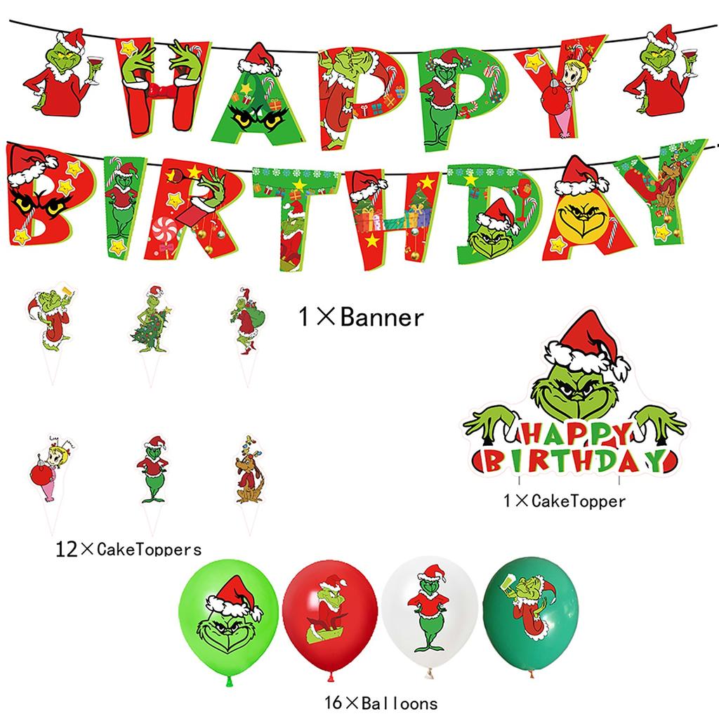 Christmas Garland Arch Kit Red Green Banners Cake Topper For Xmas Birthday Party Decorations