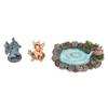 3pcs Fairy Garden Miniature Fish Pond Kit Hand Painted Sunproof Coating Waterproof Lovely Fairies Dragon Pond Figurine