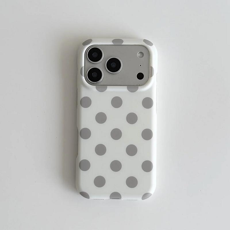 Корейский цветной круглый точечный матовый IMD TPU задняя крышка для для iPhone 1 16 17 Pro Max Чехол для телефона