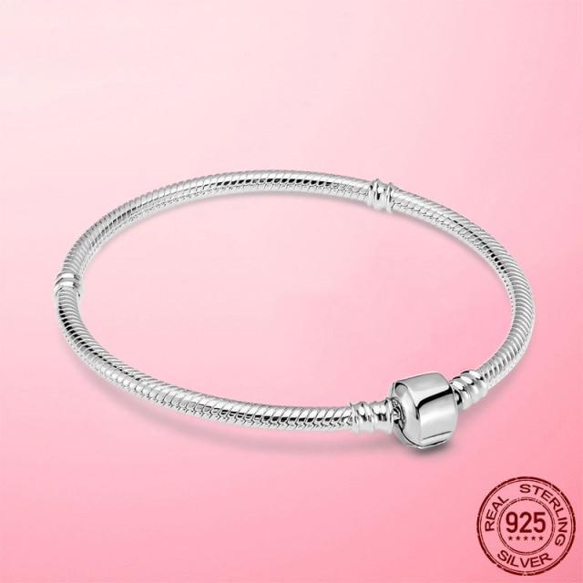 Браслет-цепочка из стерлингового серебра 925 пробы с сердцем и змеей для женщин, бесконечный узел, застежка в виде цветка ромашки, женский браслет, женские ювелирные изделия