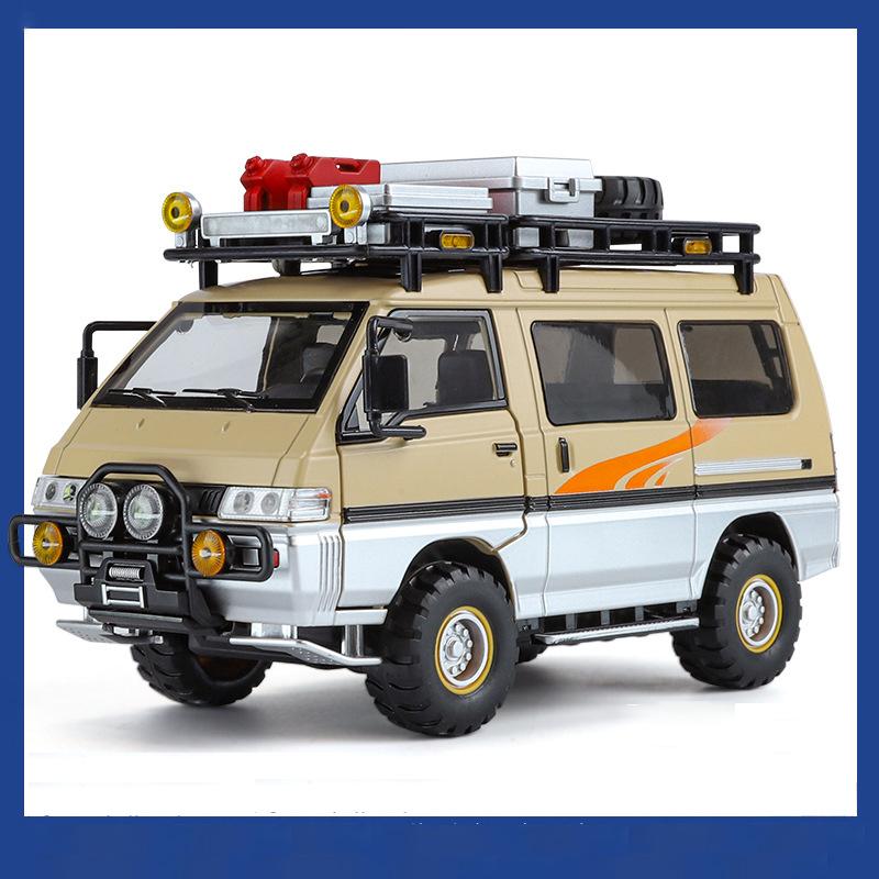 ydcp10 1:24 Mitsubishi Delica MPV Alloy Car Model Diecast Metal Classic Commercial Vehicles Car Model Sound and Light Children Toy Gift
