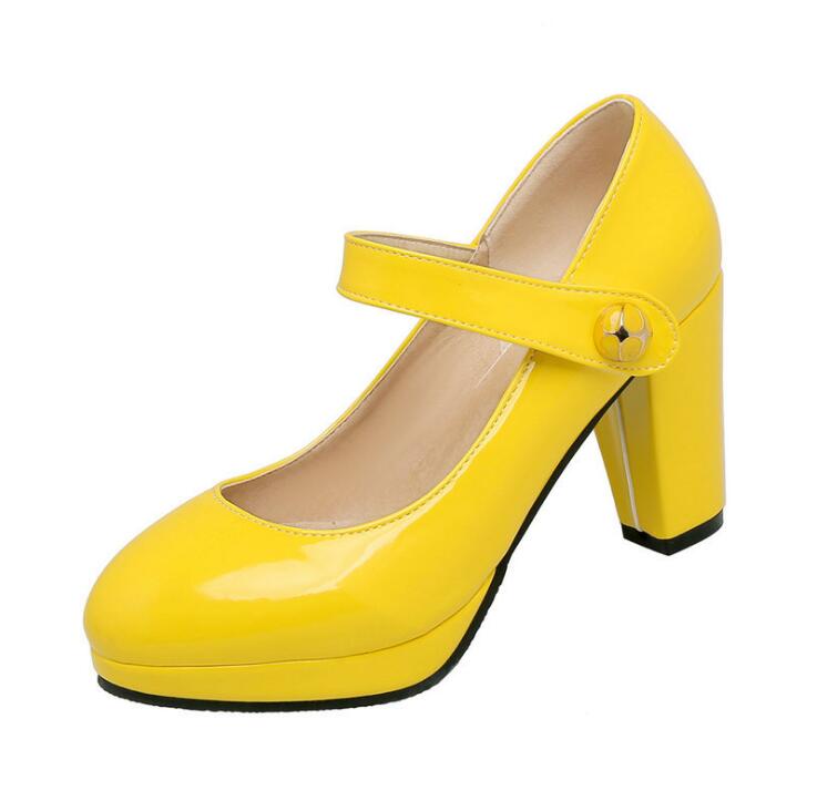 Женские туфли-лодочки Обувь для девочек Платформа Высокий каблук Туфли Мэри Джейн Каблуки Лолита Мелкий Круглый носок Офис Вечеринка Свадебная обувь