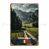 Romania Travel Metal Plaque Cinema Wall Mural Club Bar Club Customized Tin Sign Poster