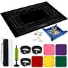 Jigsaw Puzzle Mat Roll Up, No Creases Saver Pad Up To 2000 Pieces, Large Puzzle Matte Rollup with 6 Sorting Trays 1 Storage Bag