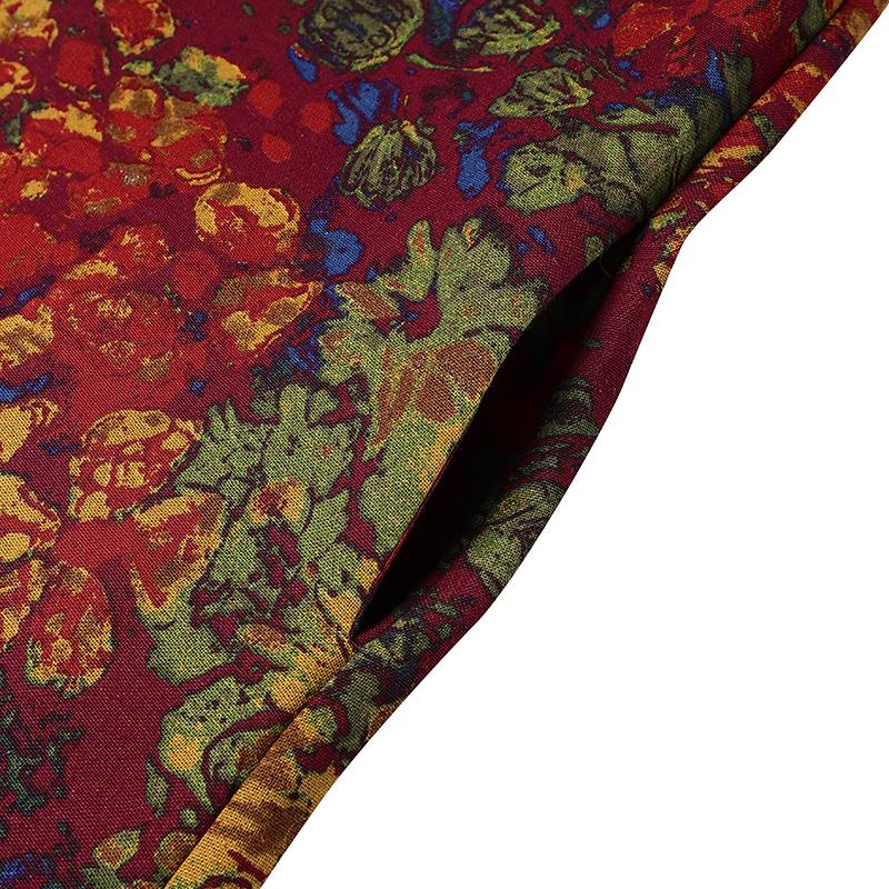 ZANZEA Женское повседневное платье с отложным воротником и цветочным принтом, с длинными рукавами