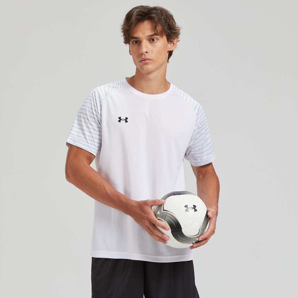 Under Armour Color Block Logo Print Sports Fitness Running Cycling American Vintage Short Sleeve T-Shirt Unisex Tops White 24500509-100