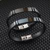 Men Silicone Faux Braided Leather Buckle Clasp Bracelet Bangle Jewelry