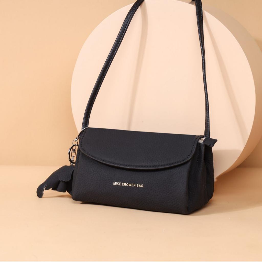 Genuine Leather Women'S Bags Are Simple And Fashionable, Lychee Pattern Single Shoulder Messenger Bag, First Layer Cowhide Small Square Bag Tide