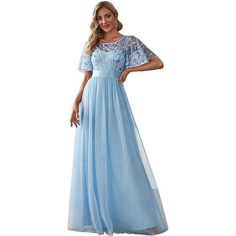 Dress new new dress long dress evening dress lace splicing dress women