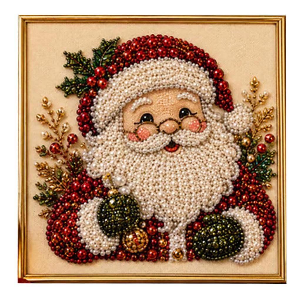 Xmas Pearl Painting Diy Kit With Frame All In 1 Diamond-Art Kit Easy Painting For Beginners Christmas Stocking Stuffer Craft
