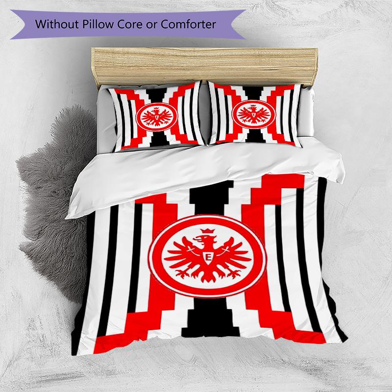 3pcs Duvet Cover Set (1*Duvet Cover + 2*Pillowcase, Without Core), Eintracht Frankfurt Print Bedding Set, Bedroom Decor, All‑Season, Birthday Gift