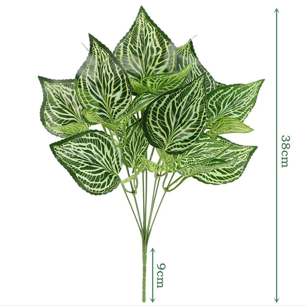 7 Голов Искусственные Листья Зеленого Растения Большое Искусственное Растение Украшение для Офисного Стола